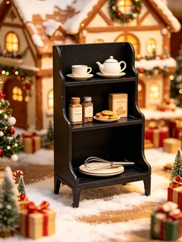 Miniatur-Dreistufiges Bücherregal, Aufbewahrungsschrank, Küchensideboard, geeignet