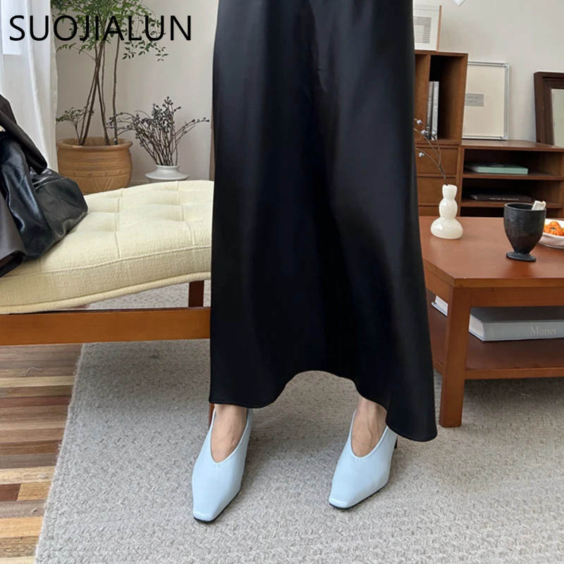Suojialun Herbst Frauen Pumps Schuhe Mode flachen Slip auf – Bild 3