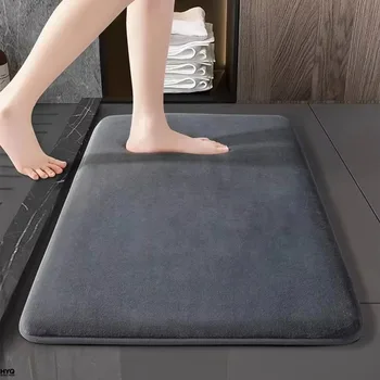 Rutschfeste Badematte Superabsorbierende Korallenvelours-Bodenmatte Rutschfester Teppich für Badezimmer Tür