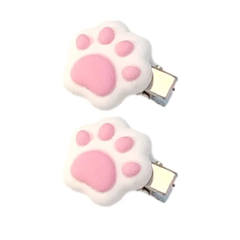 1 Paar Mini Katze Pfote Form Haarnadel Teenager Weihnachten Pferdes chwanz Pony Haars pange Drops hipping