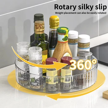 360 ° Rotierendes Tablett Lazy Susan Kühlschrank-Organizer, Drehteller, Ablagefach, transparente