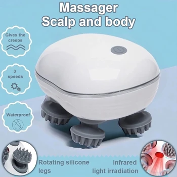 Kopfmassagegerät mit einstellbarer Geschwindigkeit für die Kopfhautmassage, rotes Licht für die Haarpflege