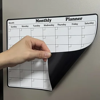 Magnetischer Kühlschrank, trocken abwischbarer Kalender, Monatsplaner, Whiteboard, Aufzeichnung