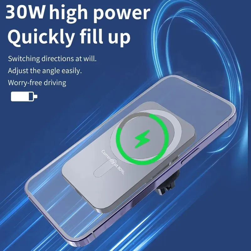 Magnetisches kabelloses Auto-Ladegerät mit Handyhalterung für – Bild 2