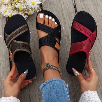 Modische und vielseitige Sportsandalen für Damen, atmungsaktiv durch das Netzmaterial, bequem