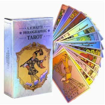 10,3 * 6 cm MagicSeer Rainbow Tarot Cards Decks, Tarot-Karten- und Buchsets für Anfänger, holografisches