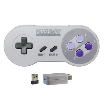 Wireless Gamepad USA Version Purple Button 2 Empfänger 2,4 G Joypad Joystick Controller für SNES Mini PC