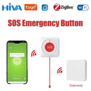 Smart Tuya WiFi/Zigbee Notfall-SOS-Taste, kabellose Ruftaste für ältere Menschen und Patienten