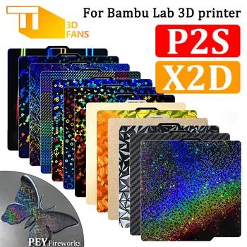 X2D P2S Druckplatte Doppelseitige Federstahlplatte 257x257mm für Bambu Lab X1/P1/A1/P2 Serie Heizbett