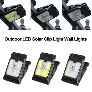 Solar-Gartenleuchten für Außenbereich, Clip-Licht mit Bewegungssensor, Wasserdichte Campinglampe