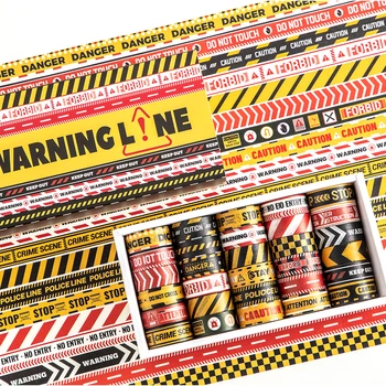 30 Rollen Vorsicht-Washi-Tape-Aufkleber, lebendige Farben, Planer-Zubehör, perfekt zum Markieren, Organisieren