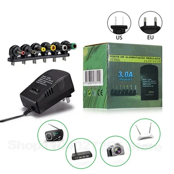 Einstellbarer Adapter AC 110V 220V zu DC 3V 5V 6V 9V 12V 3A DC-Netzteil Ladegerät Universelles Schaltnetzteil