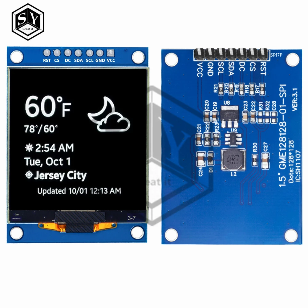 ALLE NEUE 1,5 Zoll 128x128 OLED Shield Screen Modul – Bild 6