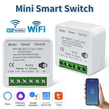 Tuya 16A 20A Mini WiFi Smart Switch 2-Wege Timer Relais Automatisierung Modul Smart Leben App Remote Alexa