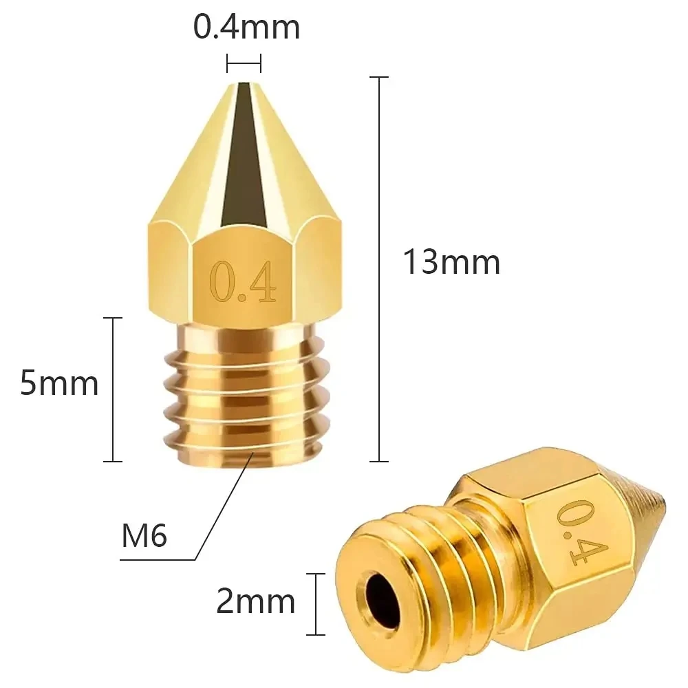 Creality Ender 3 Messingdüsen 0,2/0,4/0,6/0,8/1,0 mm für – Bild 3