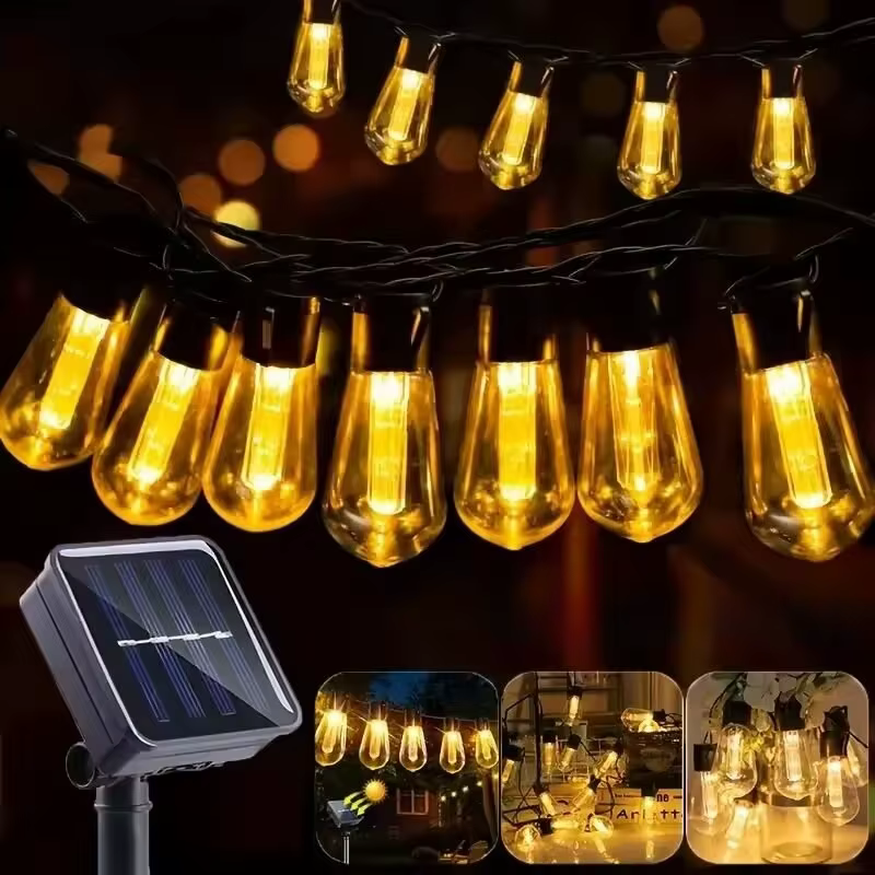 1PC Solarlampen Lichterketten, wasserdichte Gartenlampen für