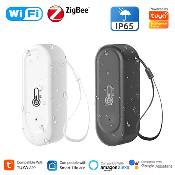 Tuya WiFi/Zigbee Smart Temperatur Feuchtigkeit Sensor Outdoor IP65 Wasserdichte APP Fern Überwachung