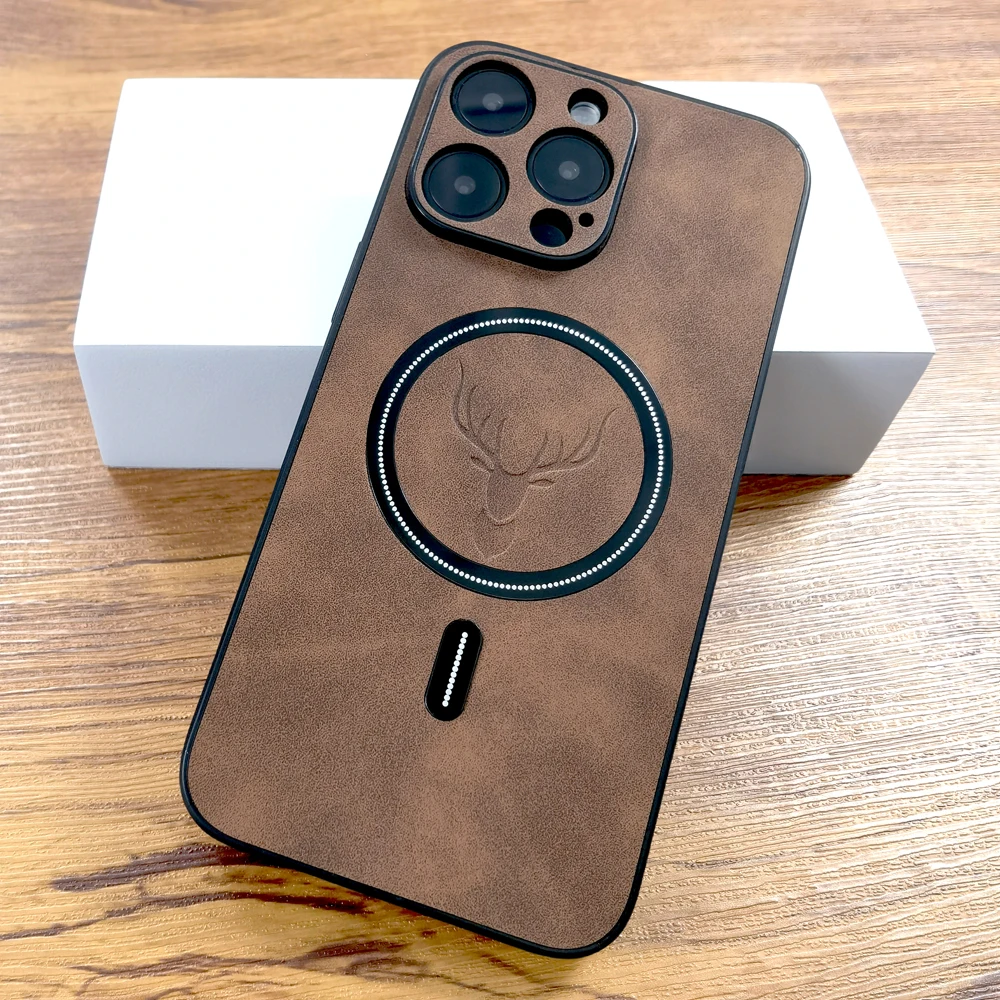 Luxuriöses PU-Leder Hirschleder-Etui für iPhone 17 Air 16 15 – Bild 2
