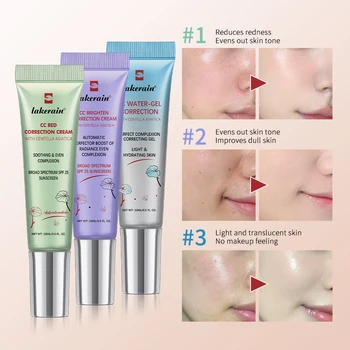 CC-Creme, erborianische Centella, Farbwechsel, Feuchtigkeitscreme, Make-up-Grundierung, vollständige
