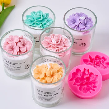 Frangipani Gardenia Blume Silikon Kerzenform DIY handgemachte Seife Sojawachs Duftkerze Gips Ornamente Formen