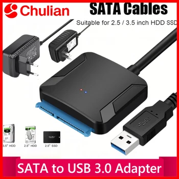 SATA zu USB 3.0 Adapterkabel 12V Netzteil Inklusive SATA III Festplatten-Konverter UASP-Unterstützung