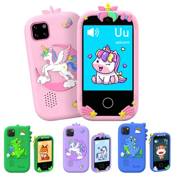 Upgrade-Kindersmartphone-Spielzeug, 2,8-Zoll-Touchscreen, Videoaufnahme, Musik-Player, 16 Spiele, Babytelefon