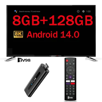 TV-Stick 8GB 128GB Android 14.0 HD 8K 4K 3D 5G 4G WLAN TV98 Stick Allwinner H313 Quad-Core