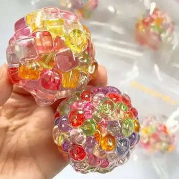 Fidget Ice Cube farbige Perlen Quetschbälle Handübungs-Sensorik ADHS Angst Stressabbau Spielzeug für Kinder