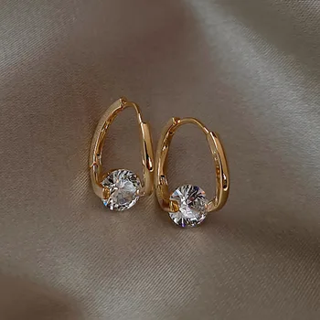 Koreanische Mode Zirkon Tropfen Ohrringe Für Frauen Schmuck 2025, Trend Neue Luxus frauen Geometrische Creolen