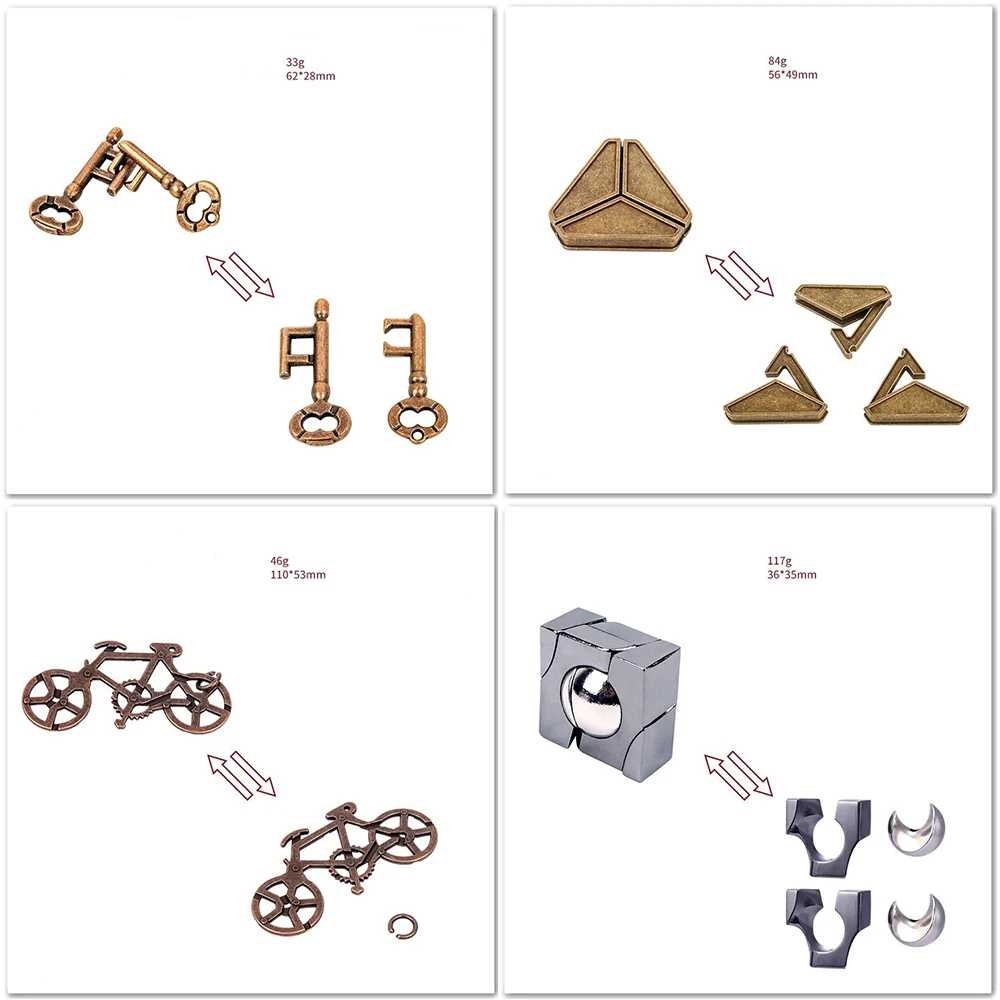 Lock Puzzles Classic IQ Metal Brain Teaser Magic Baffling – Bild 2