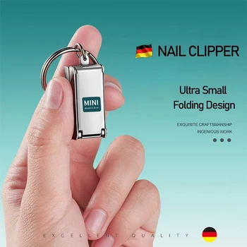 Mini-Nagelknipser aus Edelstahl, Nagelfeilenfunktion, exquisiter faltbarer Nagelknipser, tragbares