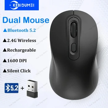 Bluetooth 5.2 Maus 2,4G Drahtlose Maus Wiederaufladbare Dual Modus Gaming Maus Stille Maus 1600DPI Mäuse