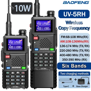 Baofeng UV 5RH 10W Air Band Walkie Talkie Long Range Wireless Kopierfrequenz Typ-C Baofeng UV 5R MINI UV 21