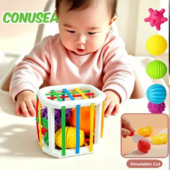 Montessori Baby Spielzeug 18 Monate Sensorische Entwicklung Lernen Pädagogisches Spielzeug Bunte Blöcke