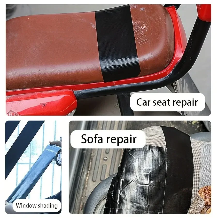 Schwarzes Klebeband auf Stoffbasis für die Lederreparatur – Bild 3
