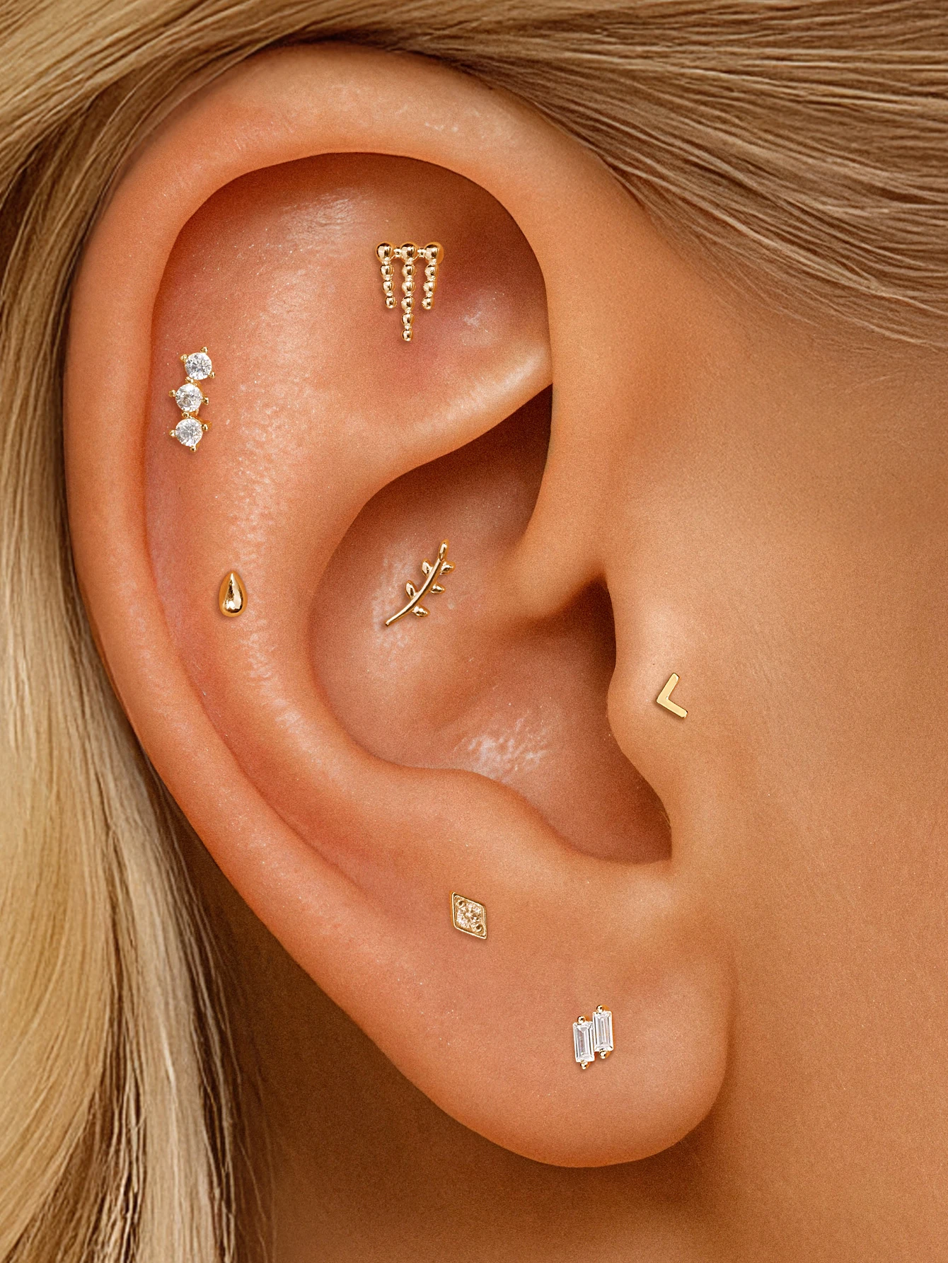 AIDE Herz Runde Kugel Flache Helix Piercing Ohrring 925 – Bild 6