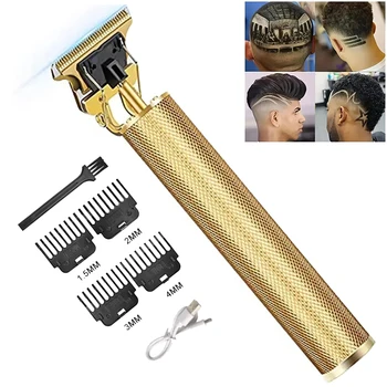 Elektrische Haarschneidemaschine und Zubehör T9 Clipper Haarschneider Wiederaufladbarer Herrenrasierer Trimmer