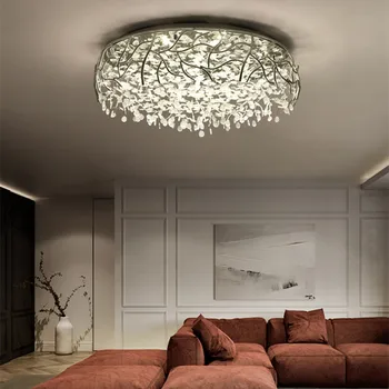 Deckenleuchten Moderne LED Kristall Vogelnest Lampe Leuchten Schlafzimmer Leuchten Wohnzimmer runde