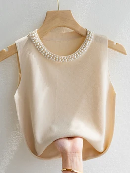 Korea Gestrickte Westen Frauen Top Solide Tank Blusas Mujer De Moda Sommer Neue Mode Weibliche Ärmellose
