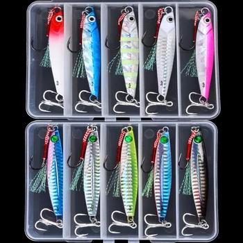 Metall Jig Angeln Locken Gewichte 7g-40g Trolling Harten Köder Bass Angeln Köder Tackle forelle (5 Stück)