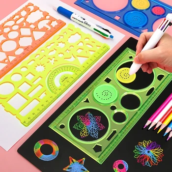 Geometrie Spirograph Zeichnung Schablonen Set Malerei Vorlage Kunst Handwerk Kreative Kinder Pädagogisches