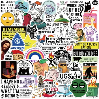 Lustige Snarky Meme Aufkleber Cartoon Aufkleber Dekoration DIY Notebook Kühlschrank Telefon Fahrrad (50 Stück)