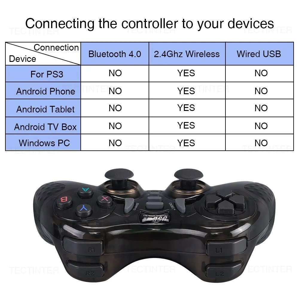 2,4 ghz wireless game controller für ps3 zubehör controlle pc – Bild 5