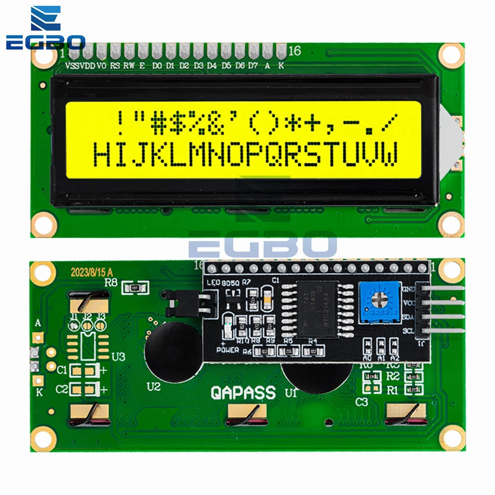 EGBO LCD1602+I2C LCD 1602 Modul Blauer/Grüner Bildschirm – Bild 3