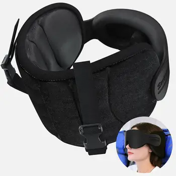 Reise-Nackenkissen mit Augenmaske, lichtblockierend, atmungsaktiv, für festen Schlaf, multifunktionale
