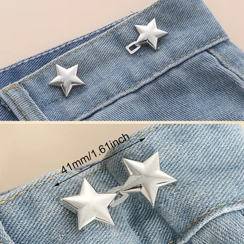 1 Paar verstellbare Clips für Jeansknöpfe für Hosen, Röcke, Taillenspanner, Schnalle, Druckknopf, Einsteller