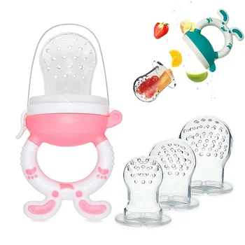 3-in-1 Baby-Frucht-Futterspender, Nippel-Schnuller, frische Lebensmittel, Obstmilch, Babyflaschen, Knabber