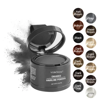 Haarlinienpuder 4g Schwarz, natürliches, sofort wasserfestes Haaransatz-Abdeckpuder, Haar-Concealer, Deckkraft