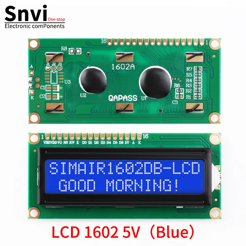 Snvi LCD1602 1602A LCD-Anzeigemodul 16x2 Zeichen Blau Gelb – Bild 4