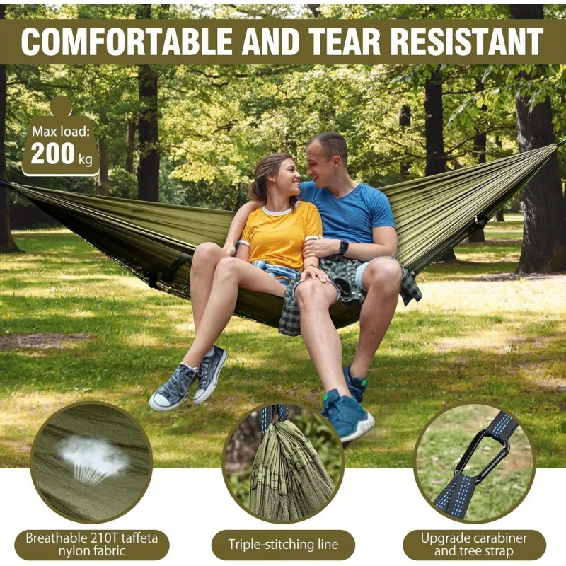 2-in-1 Camping-Hängematte mit Moskitonetz, 1,6 lbs – Bild 2